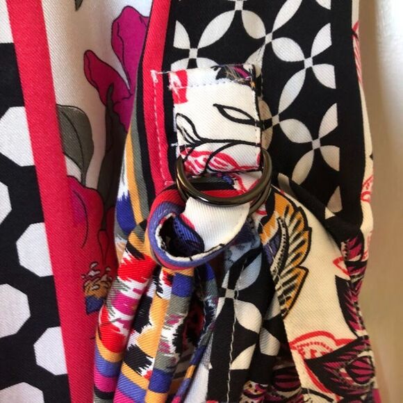 Ruby Rd. Womens Colorful Bold Tunic Shirt Adjustable Sleeves Petite Small V-Neck - Picture 5 of 9